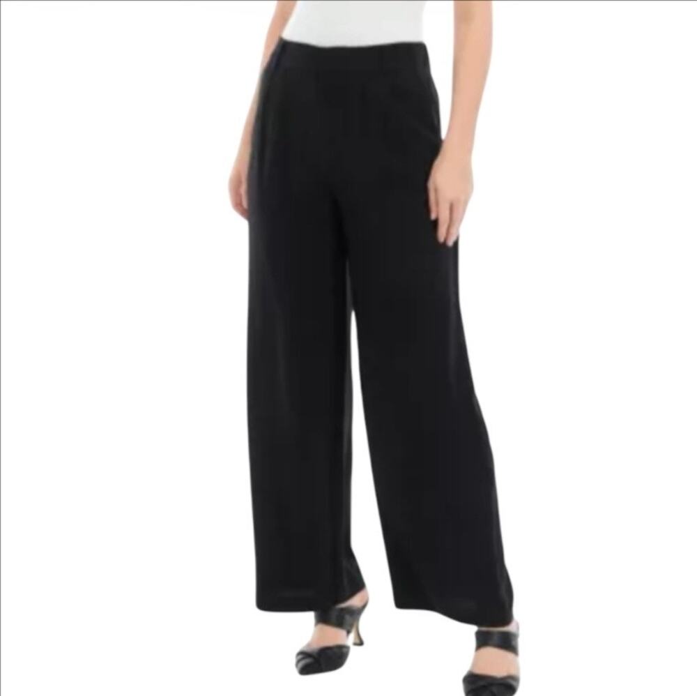 Wonderly Black Wide Leg High Rise Work Office Dress Pants Size 10